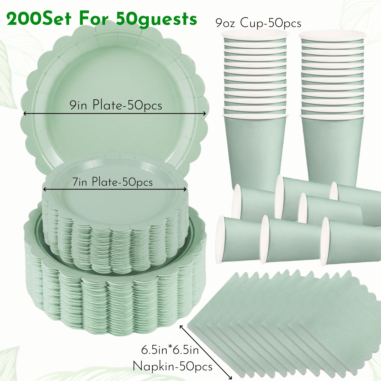 Sage-Green-Disposable-Tableware-for-50-Guests-Sage-Green-Party-Tableware-Supplies-Paper-Plate-for-Bridal-1