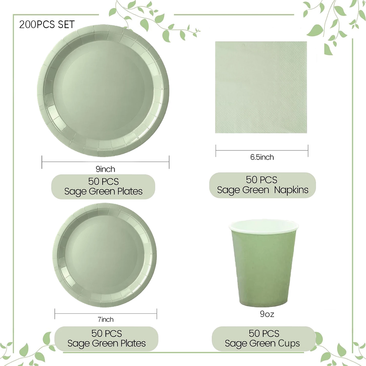 Sage-Green-Disposable-Tableware-for-50-Guests-Sage-Green-Party-Tableware-Supplies-Paper-Plate-for-Bridal-10