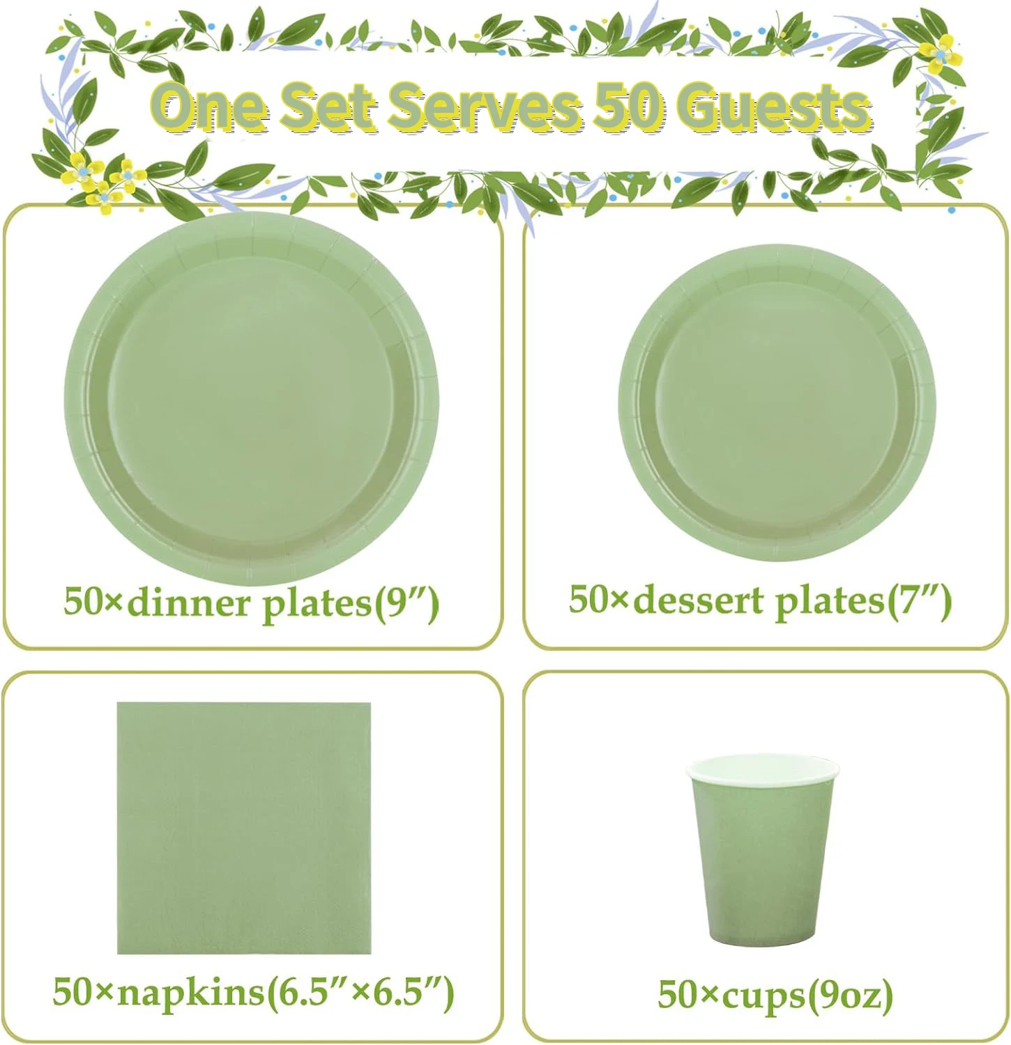 Sage-Green-Disposable-Tableware-for-50-Guests-Sage-Green-Party-Tableware-Supplies-Paper-Plate-for-Bridal-3