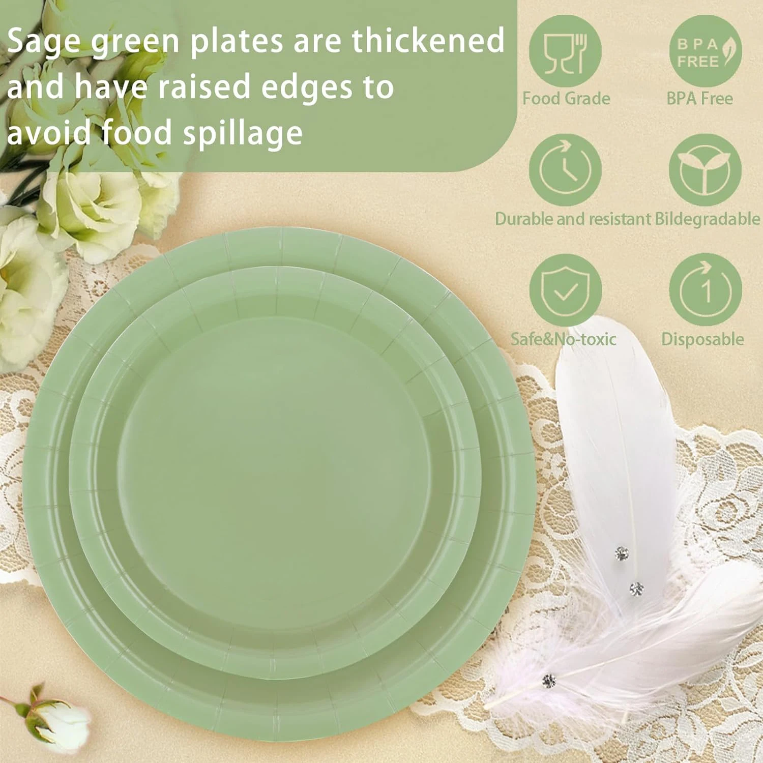 Sage-Green-Disposable-Tableware-for-50-Guests-Sage-Green-Party-Tableware-Supplies-Paper-Plate-for-Bridal-4