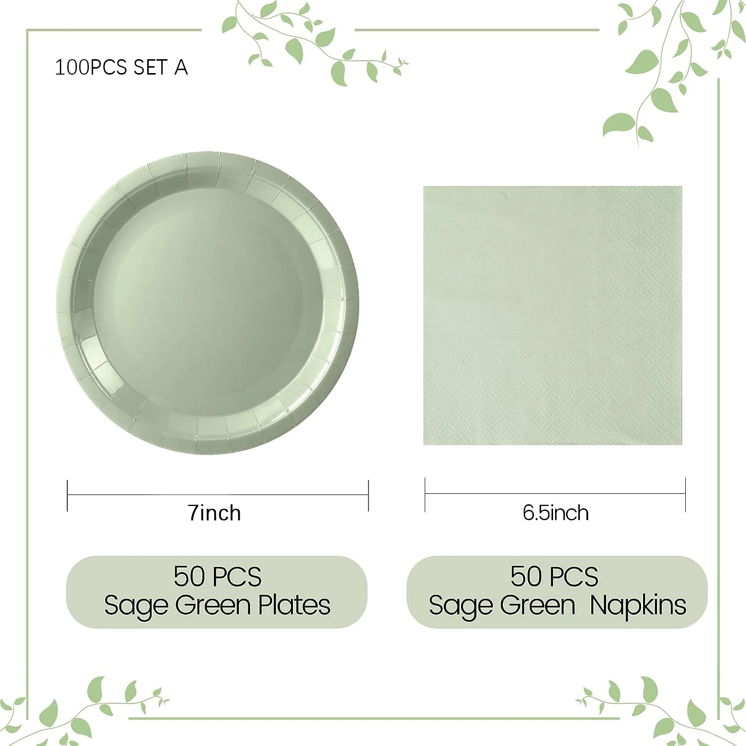 Sage-Green-Disposable-Tableware-for-50-Guests-Sage-Green-Party-Tableware-Supplies-Paper-Plate-for-Bridal-5
