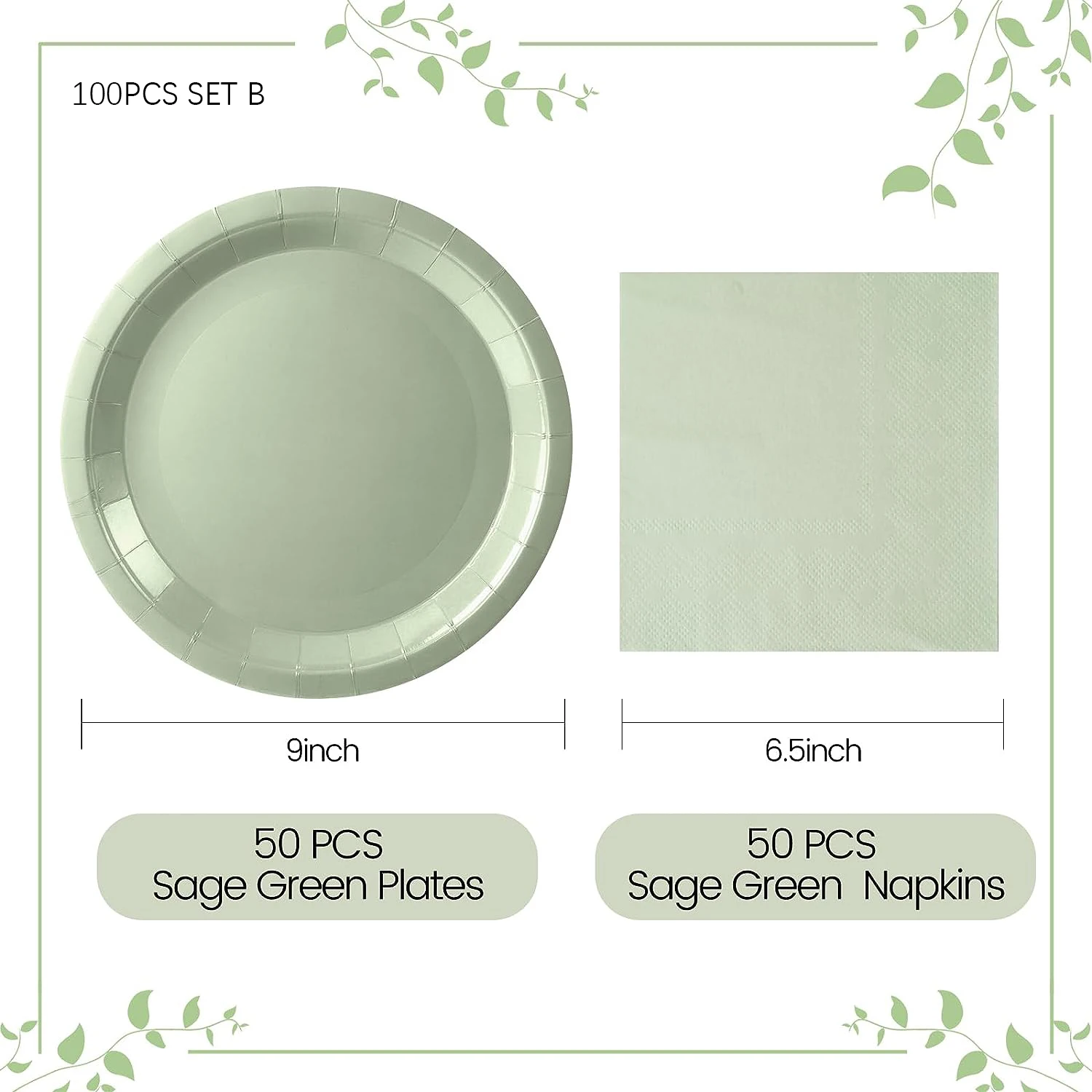 Sage-Green-Disposable-Tableware-for-50-Guests-Sage-Green-Party-Tableware-Supplies-Paper-Plate-for-Bridal-6