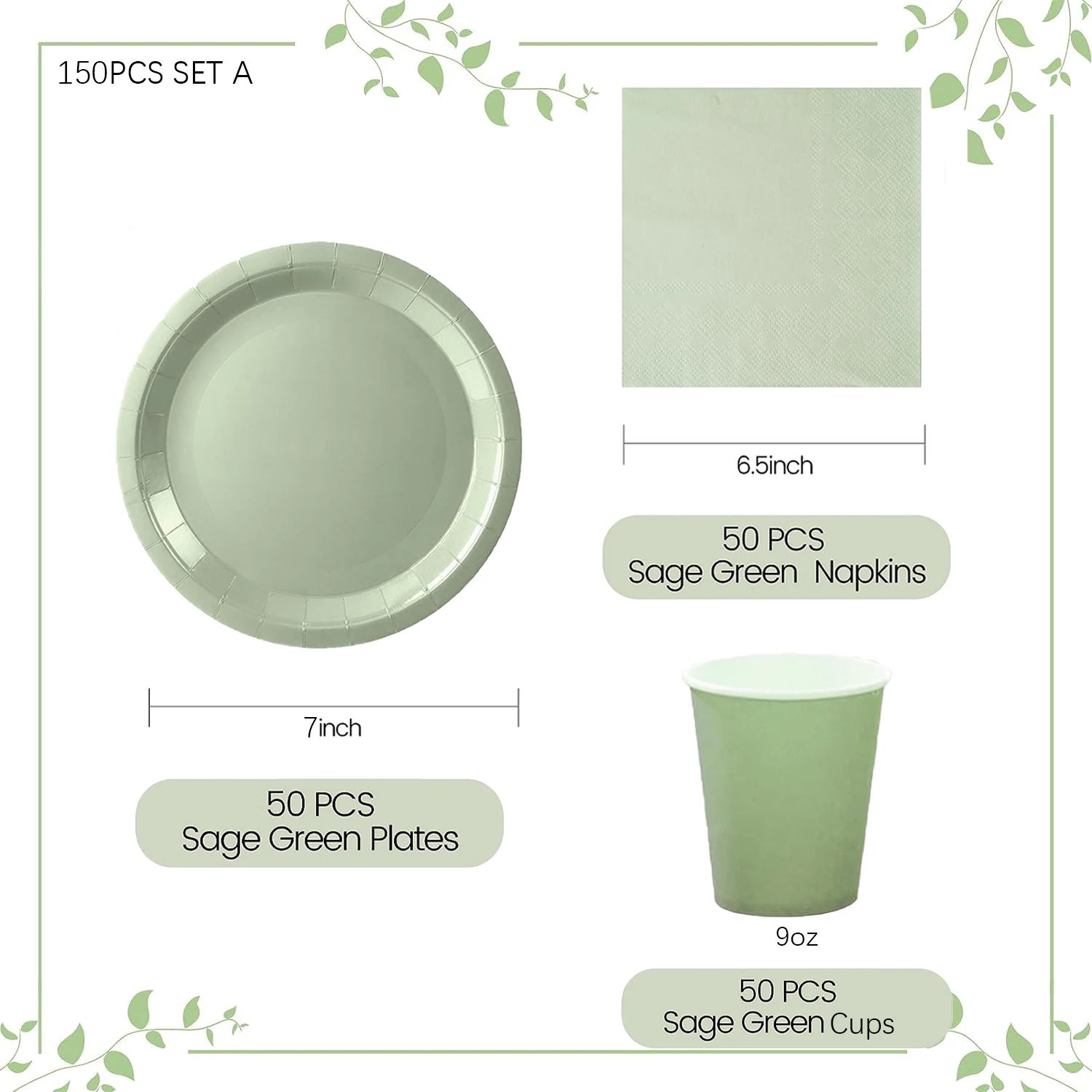 Sage-Green-Disposable-Tableware-for-50-Guests-Sage-Green-Party-Tableware-Supplies-Paper-Plate-for-Bridal-7