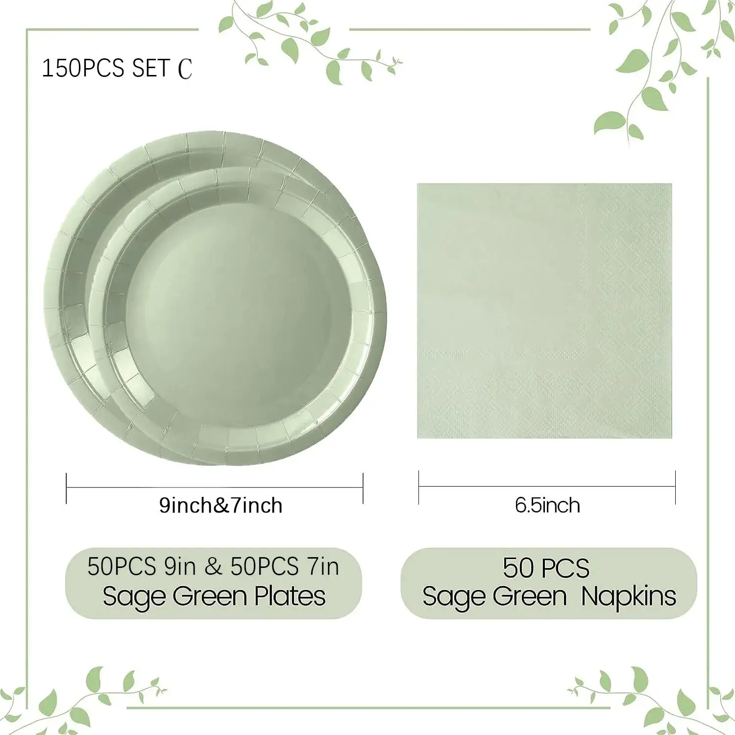 Sage-Green-Disposable-Tableware-for-50-Guests-Sage-Green-Party-Tableware-Supplies-Paper-Plate-for-Bridal-9
