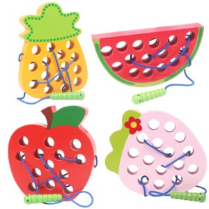 Worm Eating Apple Game Wooden Toys