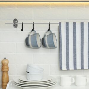 Lyrow 40 Pcs J Hook for Wire Shelving Hooks Stainless Steel Hanger Clip on Metal Wire Rack Hook Hanging Sink Grid Hook for Display Kitchen Bedroom Office Wire Shelf Pots Kitchenware Shirts (Black)