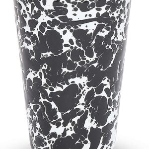 Crow Canyon Home Enamelware Tumbler, 14 ounce, Vintage White/Red (Single)