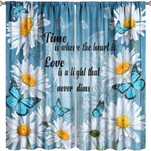 Rustic Eucalyptus Leaves Kitchen Curtains, Farmhouse Plants Country Botanical Wooden Board Nature Window Treatments for Bedroom Kitchen 2 Panels Baking Kitchenware Green Drapes 42×45 Inch